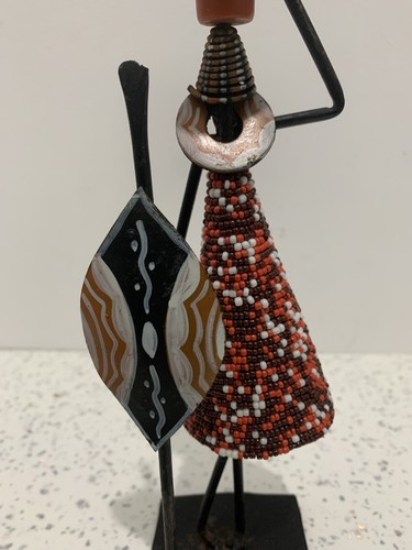African beaded warrior candle - warrior,