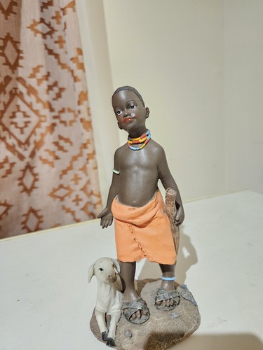 Maasai shepherd boy - shepherd, figurine