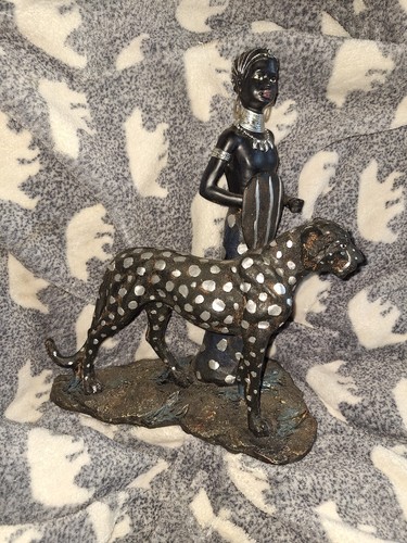Maasai woman and leopard - woman,