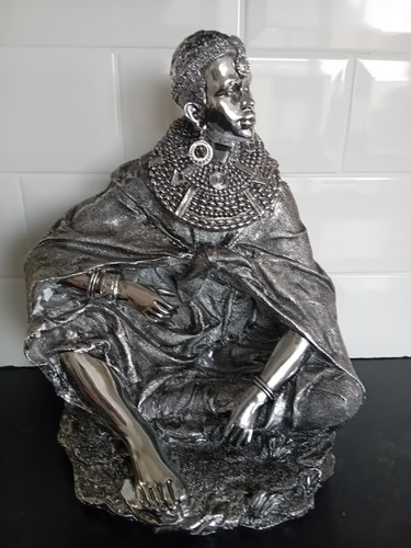 Silver african tribal resin - silver,