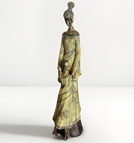 Mother child figural resin - &,